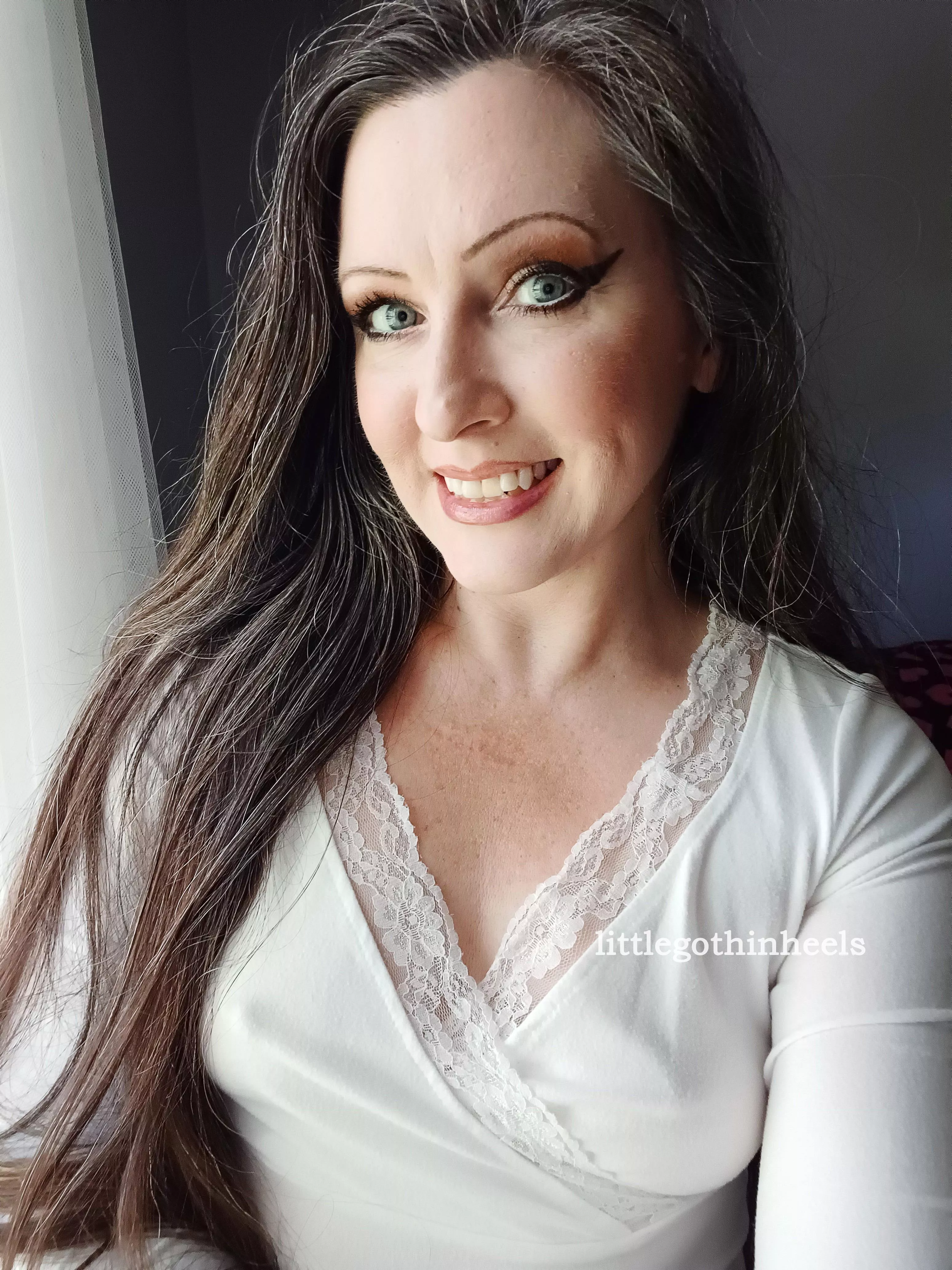 nothing under a tight white top posted by littlegothinheels