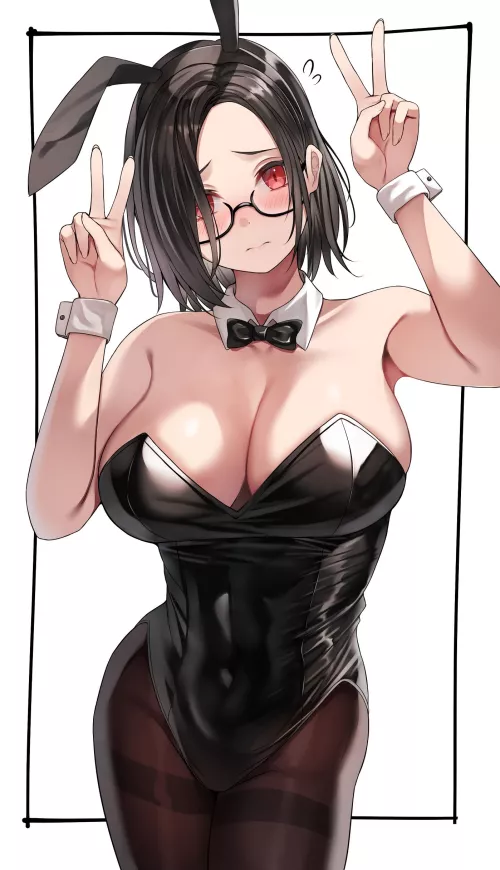 Shy Bunny with Glasses  by CheetahSperm18