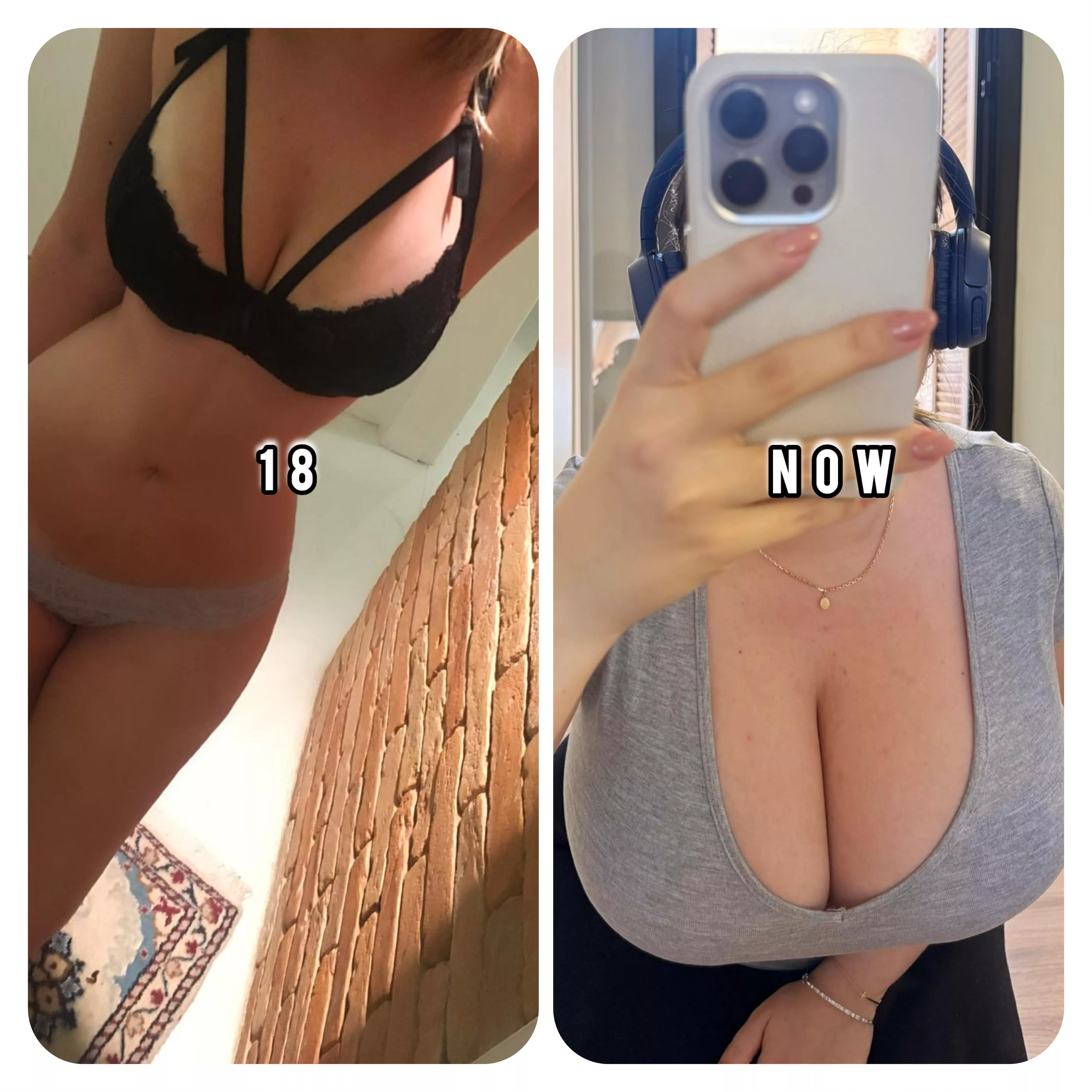 They’ve grown a cup size per year, 8 cup sizes in total—how would you rate my transformation so far?  posted by Longjumping_One5379