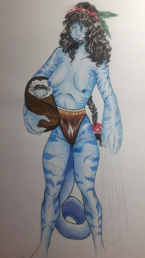 Tribal Na'vi girl from the ocean clans by NastinaX
