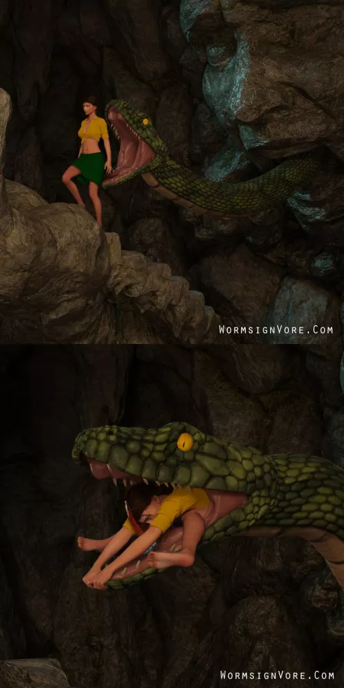 {Video}Jane Porter Eaten by Snake(?/Snake)(F/Human)(Soft)(Oral)(unwilling)(nsfw)(OC: WormsignVore Animations)  by WormsignVore