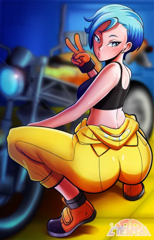 Bulma at work (Cientai) by KrazyK1989