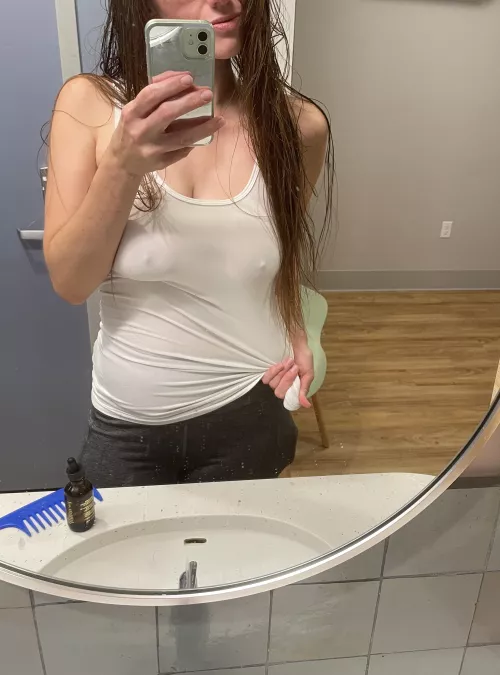 Fit checks are mandatory in any tank top but especially white by GalacticPlanetBang