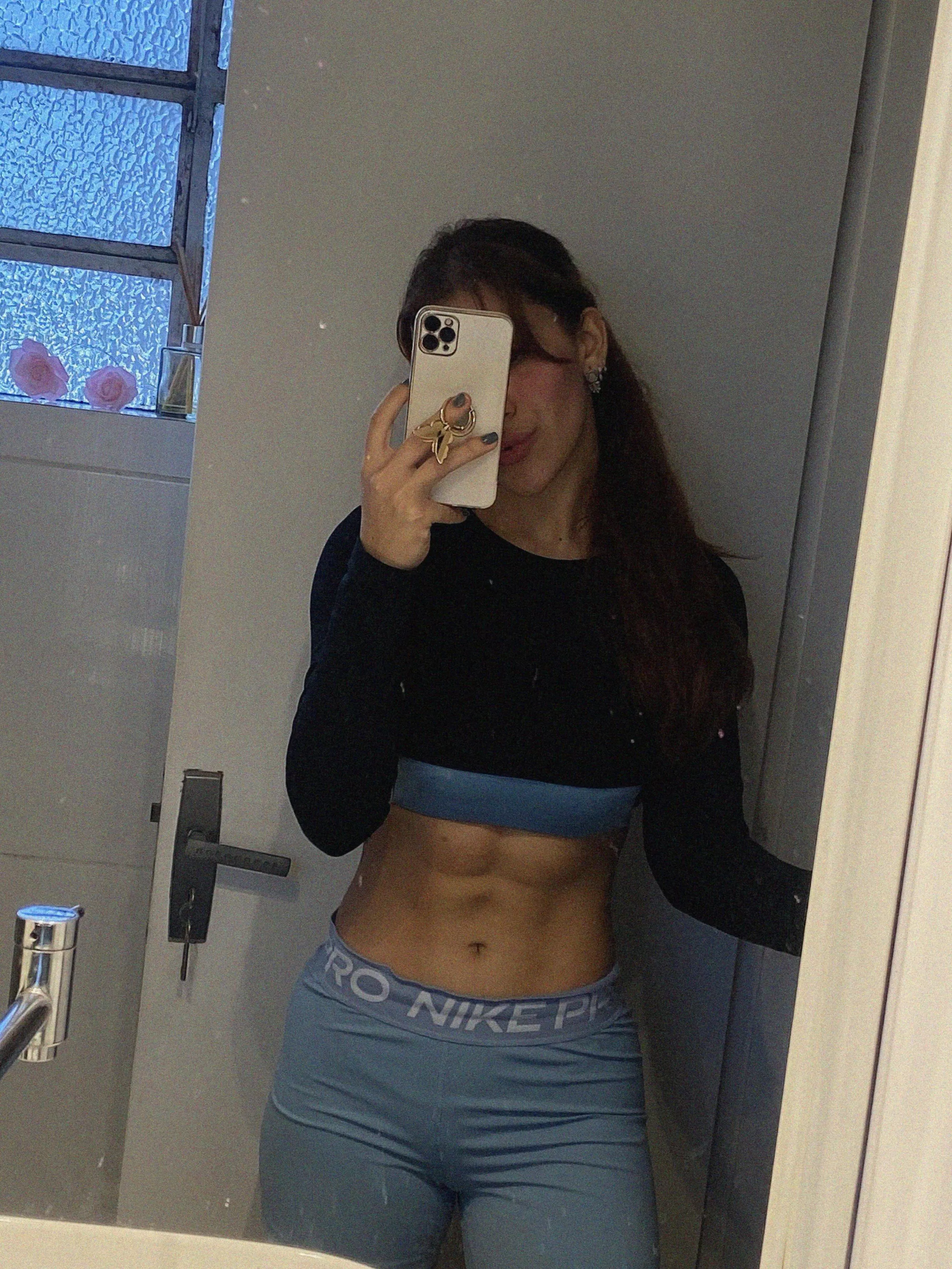 Flexing my abs! Always on the go, but I love finding time for a good workout and a great read. posted by LoveSportyLover