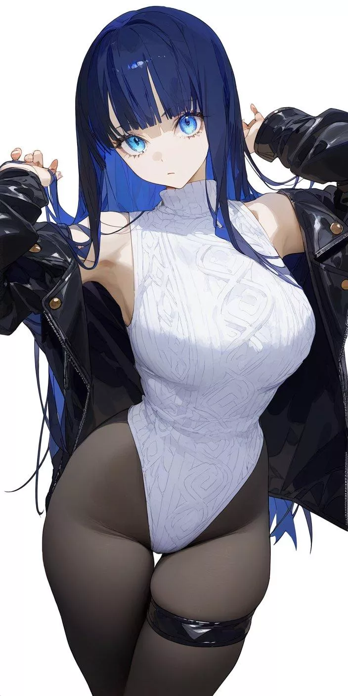 Knit Leotard & Leather Jacket  posted by CheetahSperm18