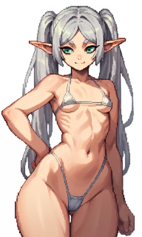 Microbikini Frieren (RoseSaysHeck on pixiv) by Stand-on-Toilet