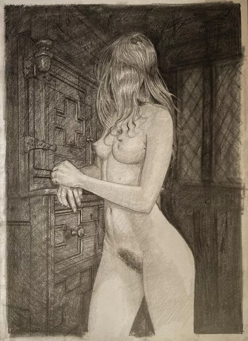 Courting - u/franuella88 graphite drawing by me by RustyRussDean