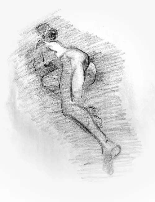 Life drawing after a break by me by charcoalvine