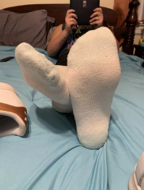 [Selling] That smell from my socks after being in my shoes is so potent and delicious, it could give you a fetish for stinky socks even if you didn’t have one already 🤭💕 by Tattoo_Goddess420