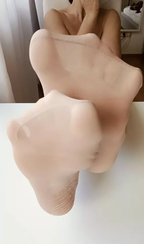 Tell me this is the biggest nylon toe spread you have ever seen... 😜 by frolleinscherz