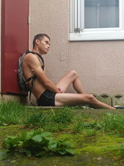 Getting cleaned before doing some walk outside by aboyartnuding