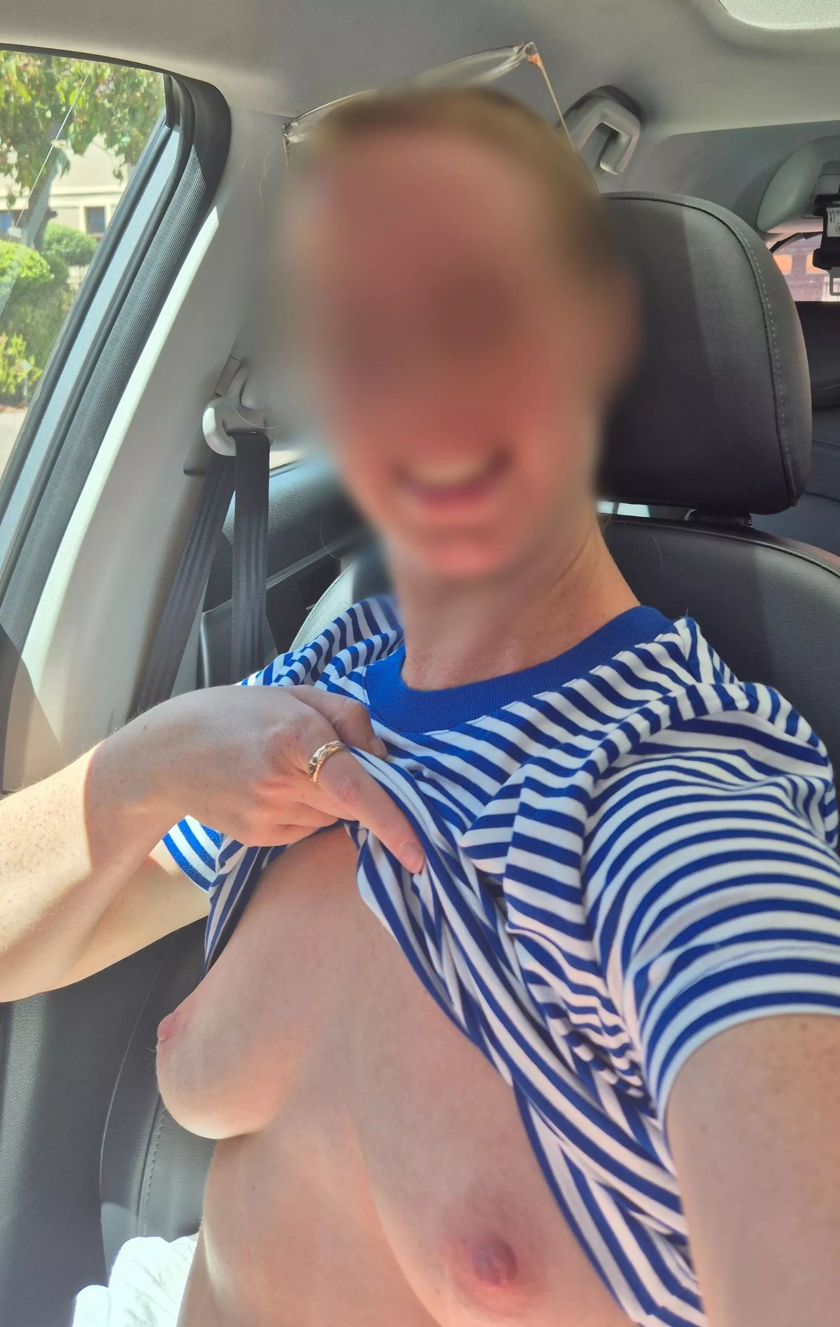 Getting my tits out on a drive in the suburb [f39]  posted by Foxy_Red_Mamma