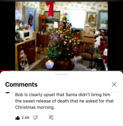 I was reminded of this gem of a comment on the Chris Chan Christmas video. by TheOnlyRogerMaxson