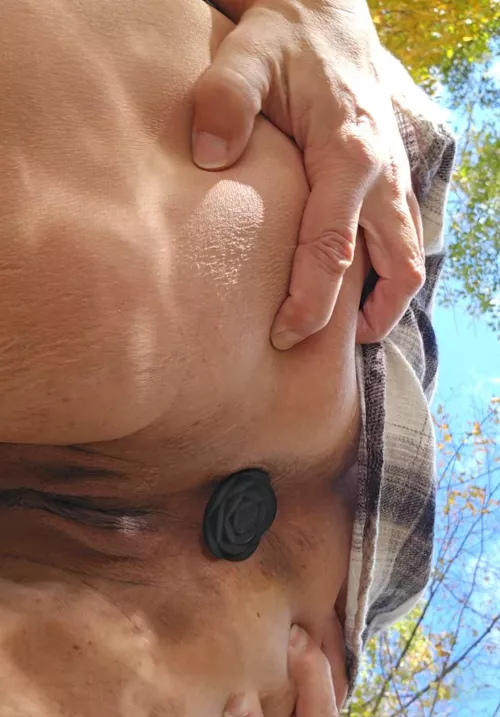 My flower buttplug while out on a hike.  by sweetfeet8481
