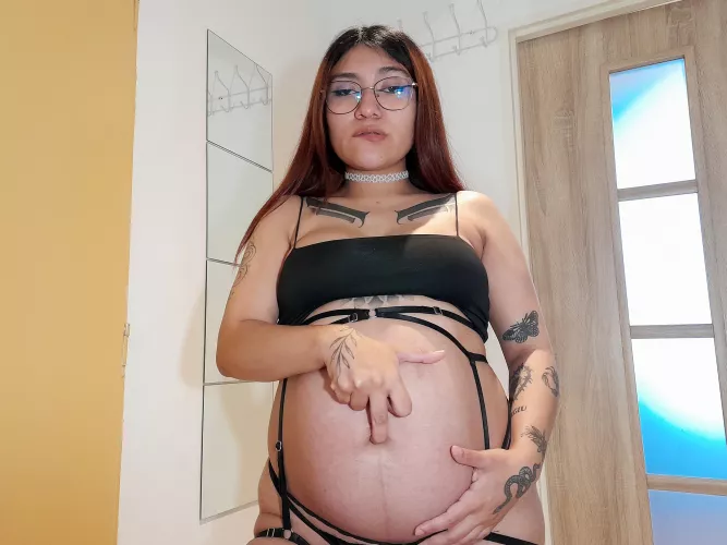 my pregnant belly, big, round, soft, is perfect by Sweet_Field_357