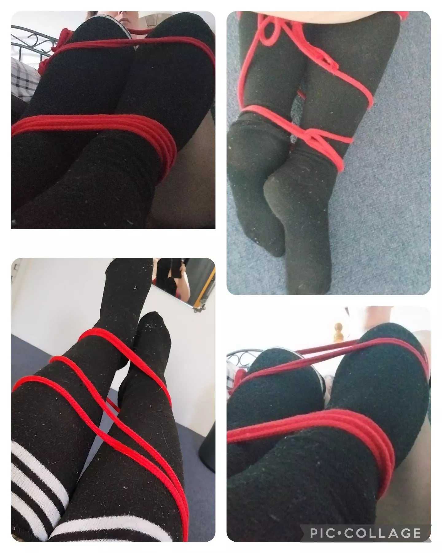 Knee high socks with some rope posted by xXFoxx_InkXx