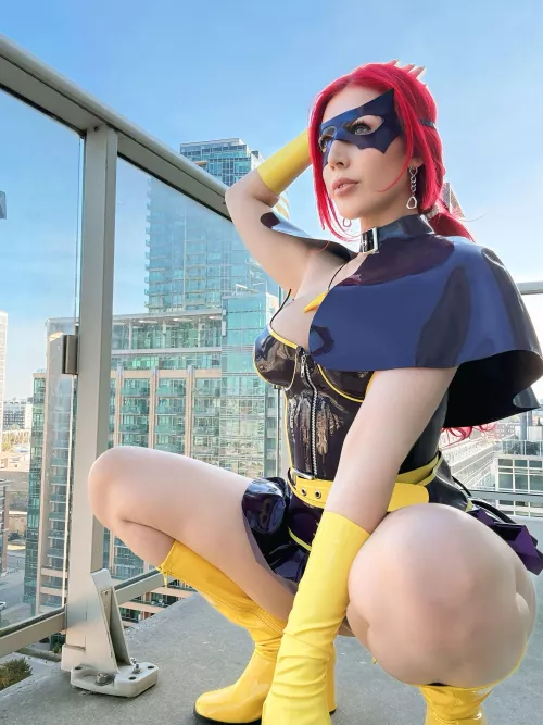 Latex Batgirl here to save the day with shine ✨ (girllikesfun)  by girllikesfun