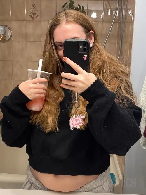 Oops~ My potbelly is sticking out - So full of bubble tea again!~ by PoppyKoch