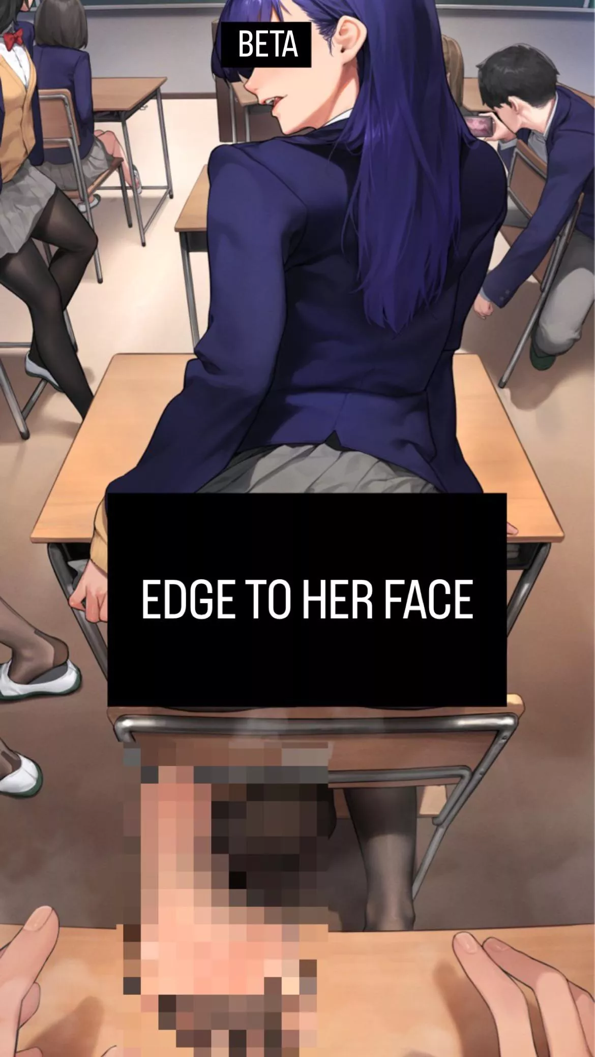 Stroke to her pixelate foot and edge to her face,beta posted by Whitewine777