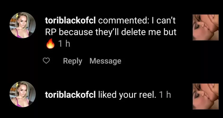Throwback to when Tori Black replied to an edit of her scene with Sunny Leone by sidroy81