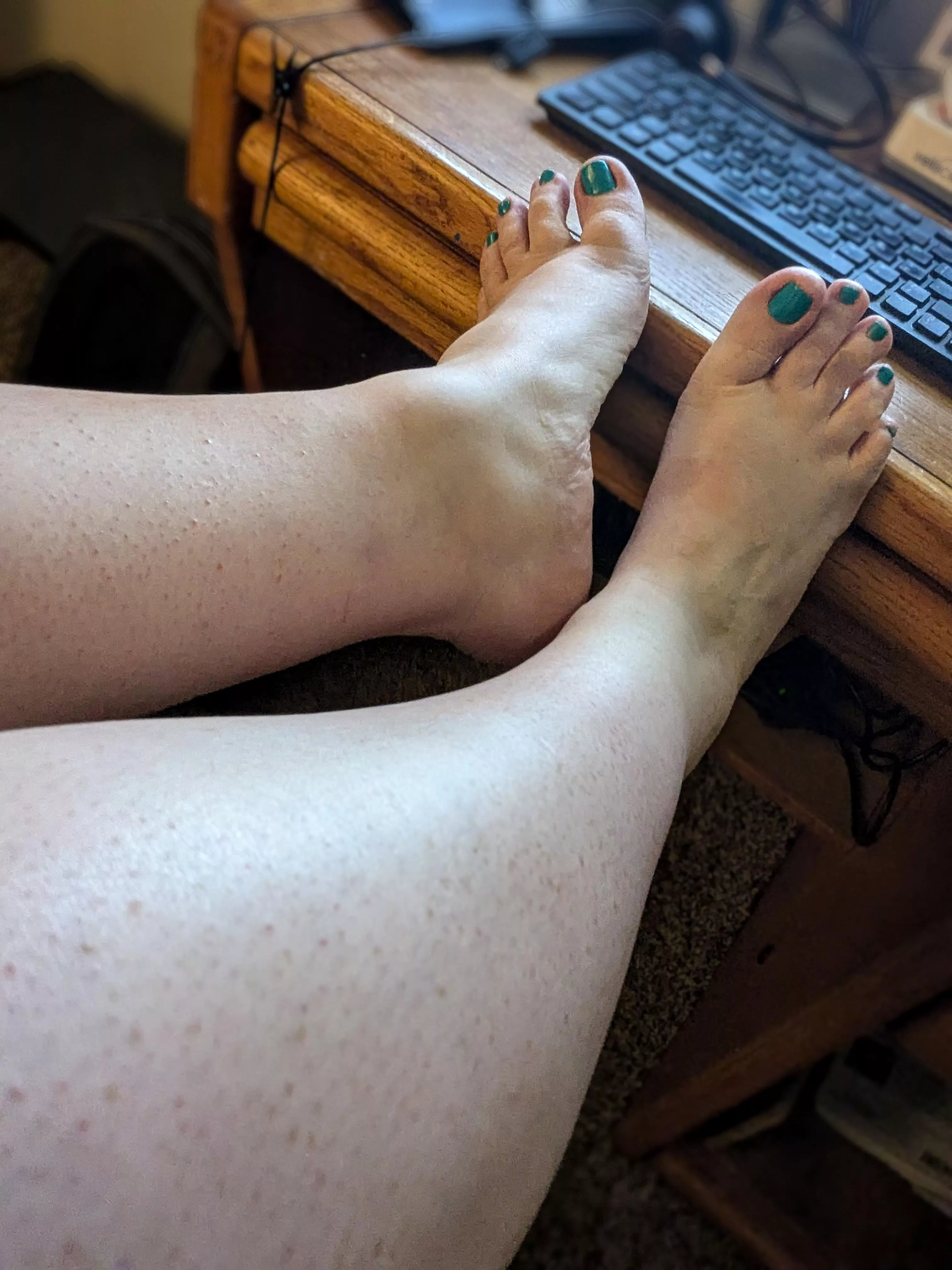 What would you be doing if you were under my desk at work today? posted by Goddessnd88