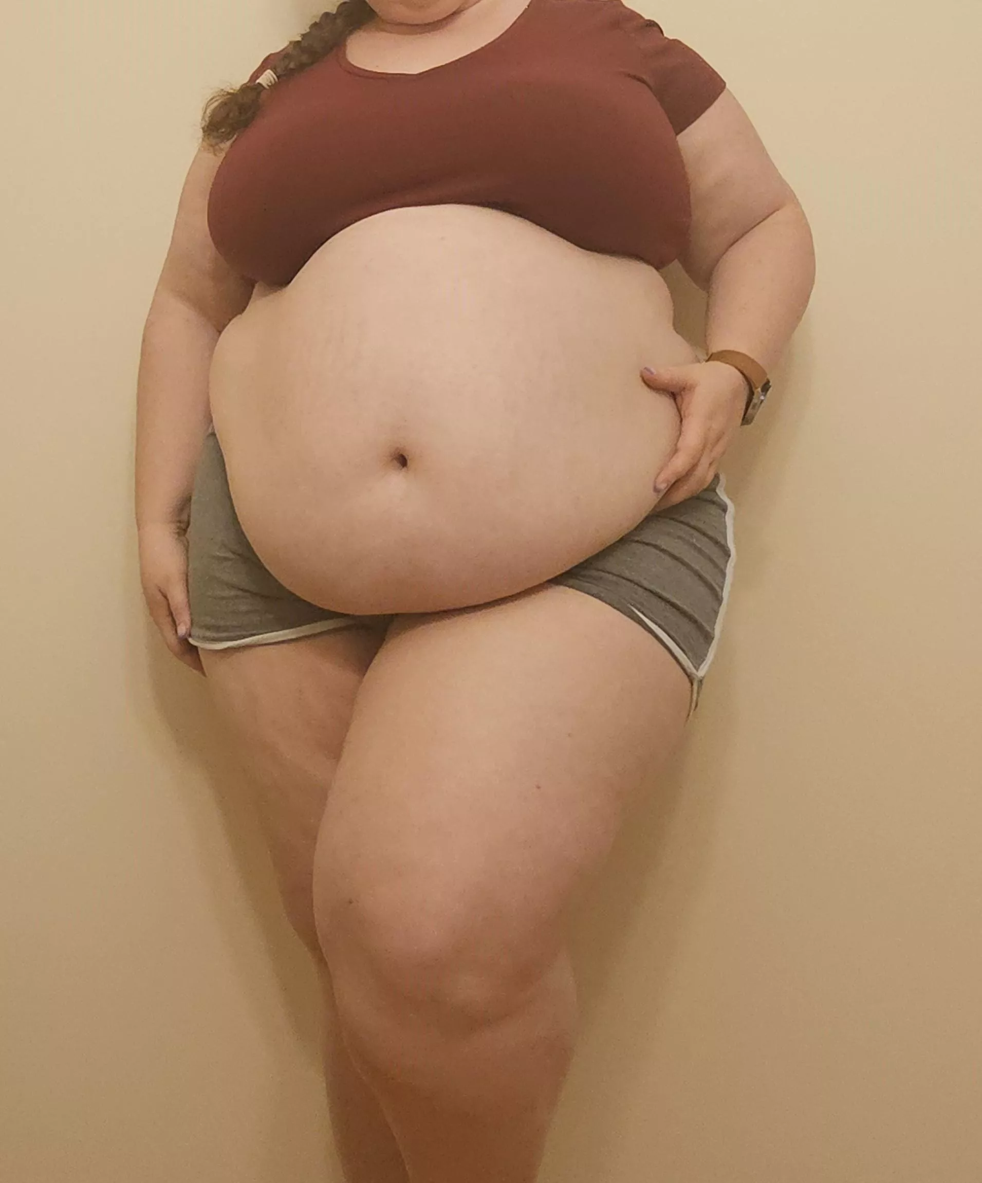 Belly so big and round it hides my shorts! posted by AthenaHeavy