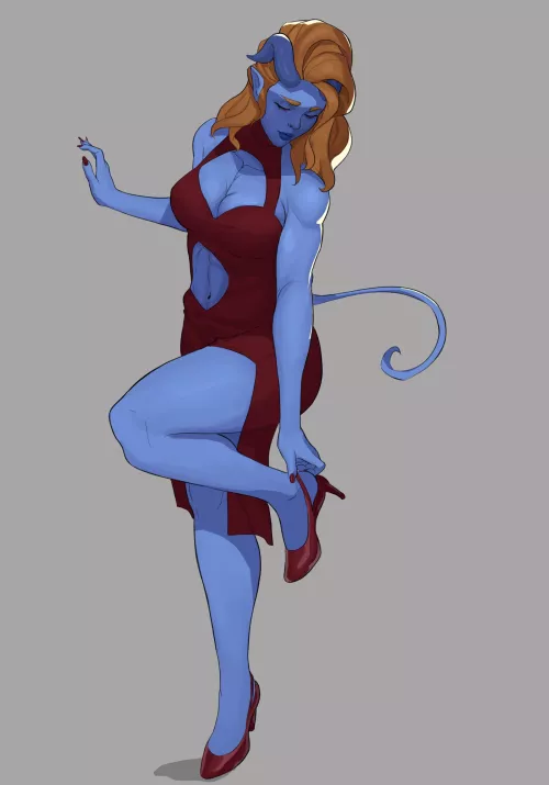 Blue Succubus (By me)  by benkyoudraws