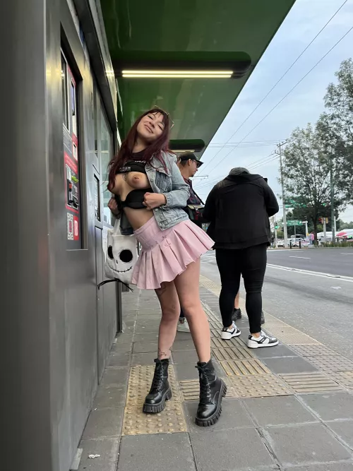 Bus stops are perfect for a quick flash by NoFlowersForYou_