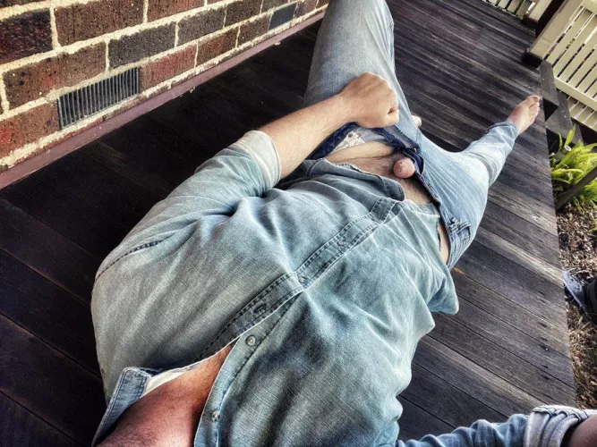 Denim on my front porch by these-aching-windows