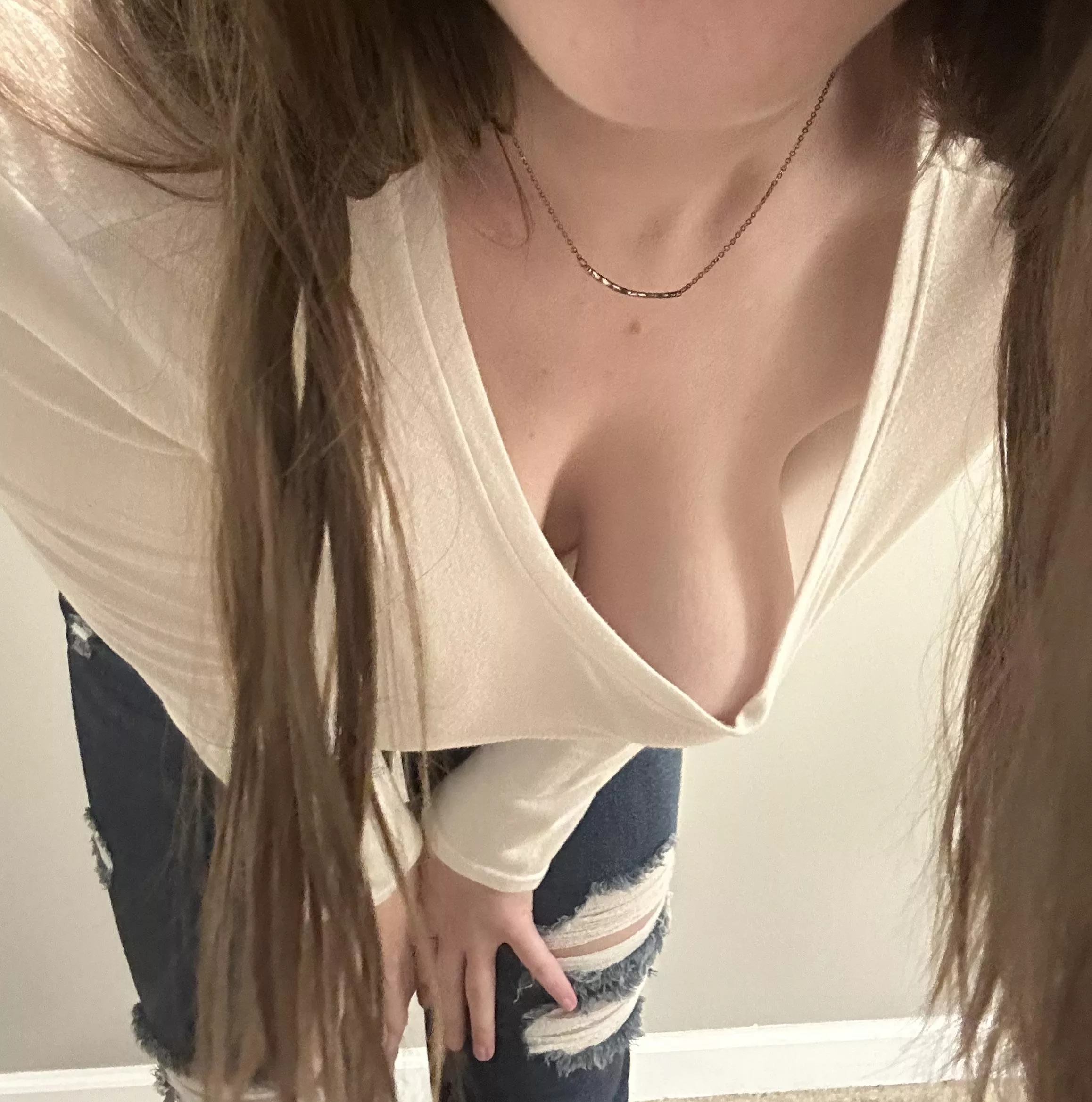 I bent down like this on a video work call to check to see if my camera was working..it was..and everyone could see 😅 posted by ManualMama