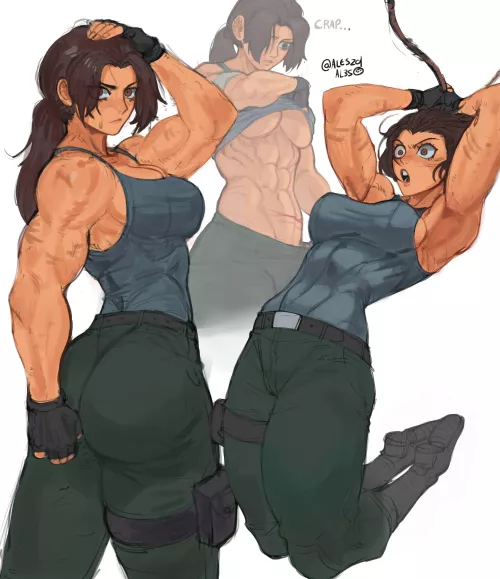 Lara Croft sketch [@Alesz01] by TheTMoneyMan