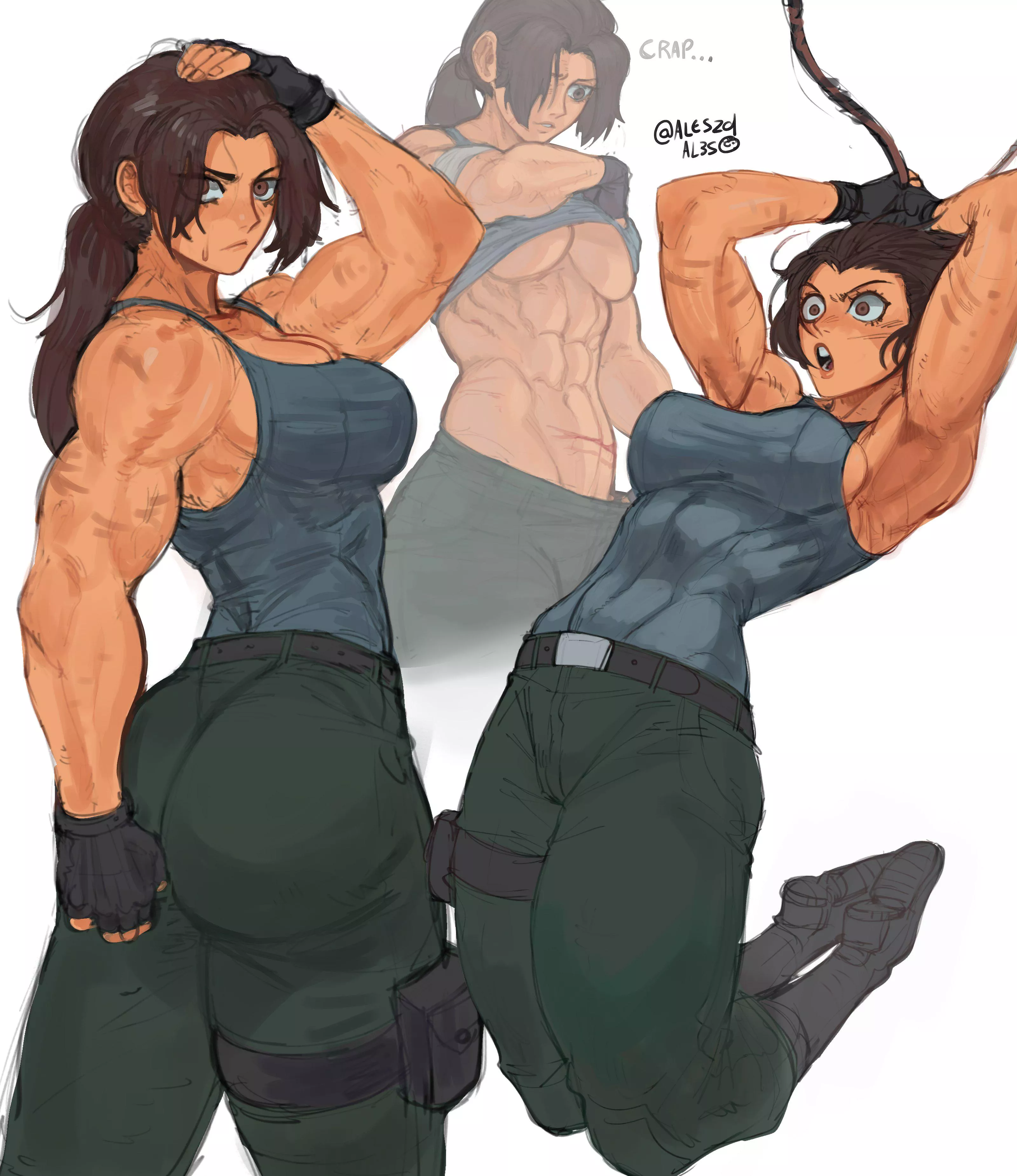 Lara Croft sketch [@Alesz01] posted by TheTMoneyMan