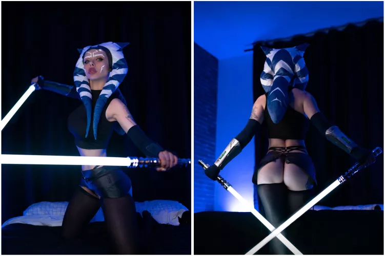Me as Ahsoka (front and back) by blizzardsg