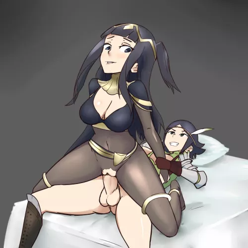 Tharja riding Noire in reverse [Fire Emblem] (oksandio) by EvidenceOfDespair