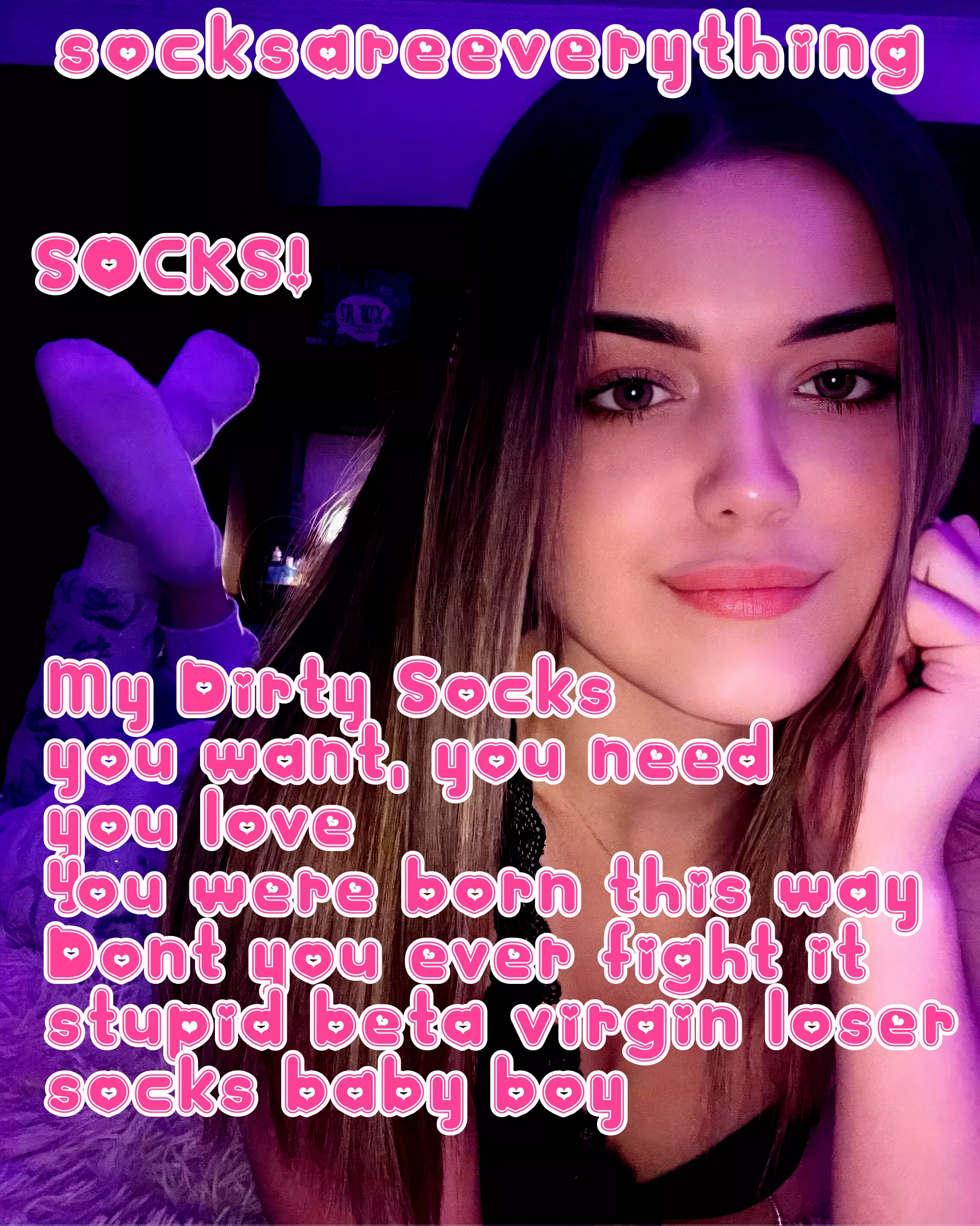 You are just a little stupid sockssexual beta loser. You were born this way, dont fight it baby! posted by SocksAreEverything