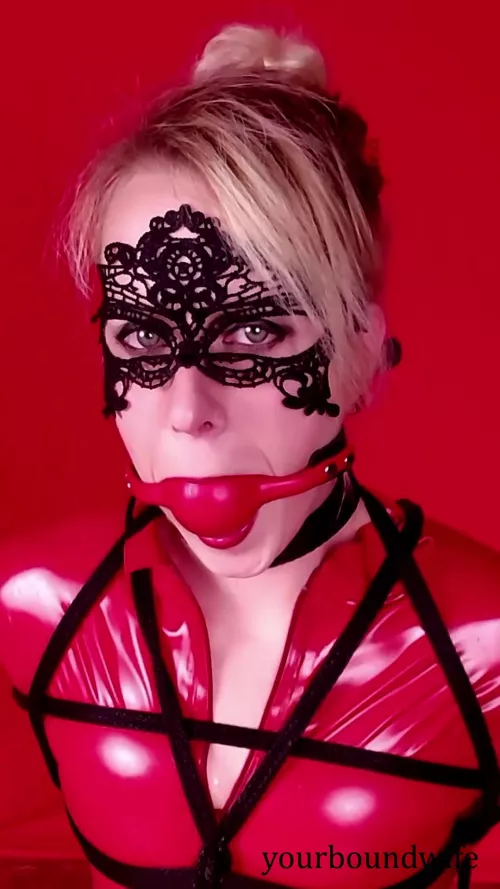 A nice extra large matching gag.  by yourboundwife