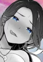 Color: 1girl, blue eyes, pink background, long hair, dark hair, sweat, frown, blush, close up, necklace, licking lips  posted by kei-kazuki