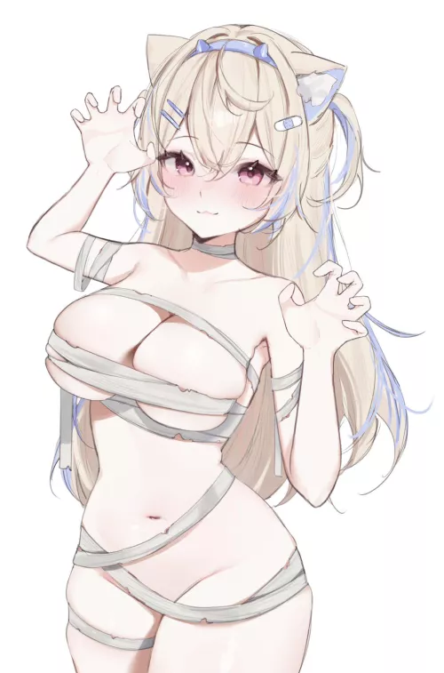 [Fuwawa Abyssgard] Dressed as a mummy by marxsander2016