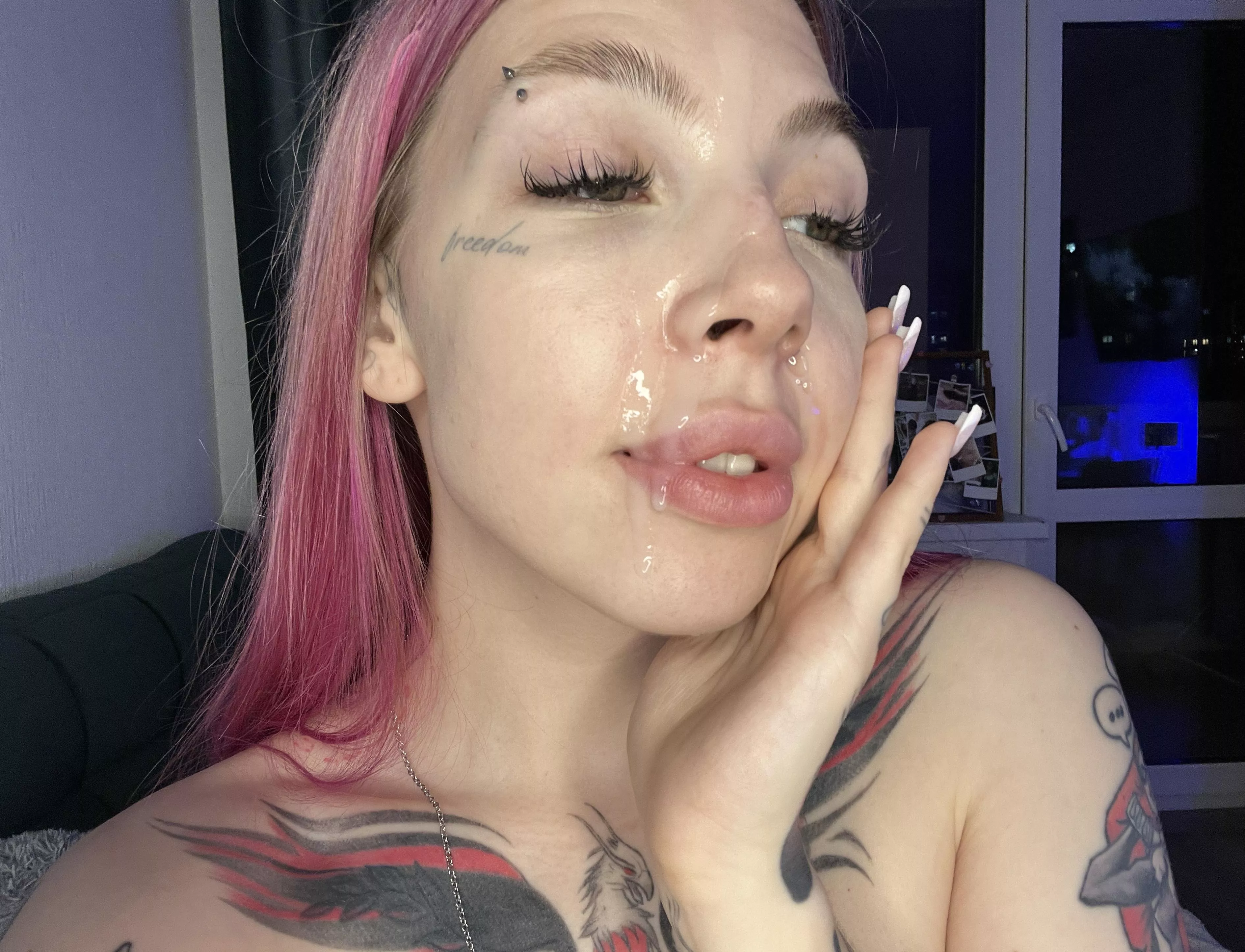 that semen looks hot on my innocent face posted by StrawberryJoyy