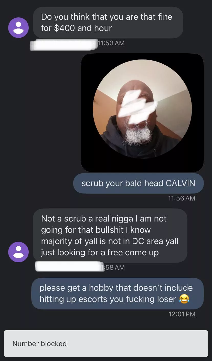 according to reviews, he’ll get hotel addresses from girls and tell the management. what a loser.  posted by ElectionNecessary563