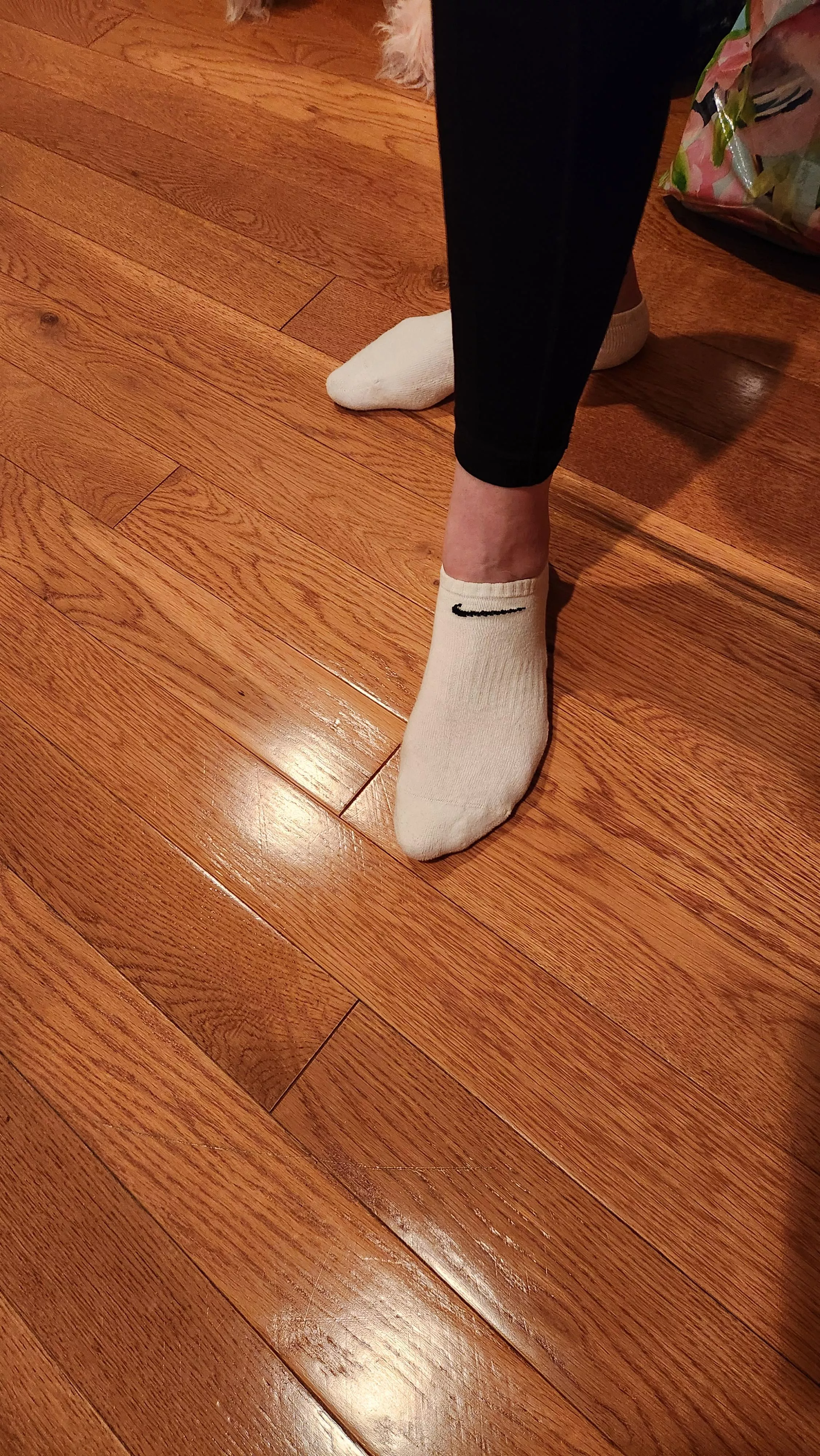 Got some white nike ankle socks, do you like them posted by leggingsgirl15