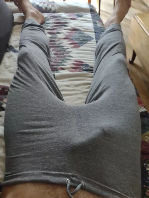 My partners sweatpants show off my cock so well  by NeverEndingDiamonds