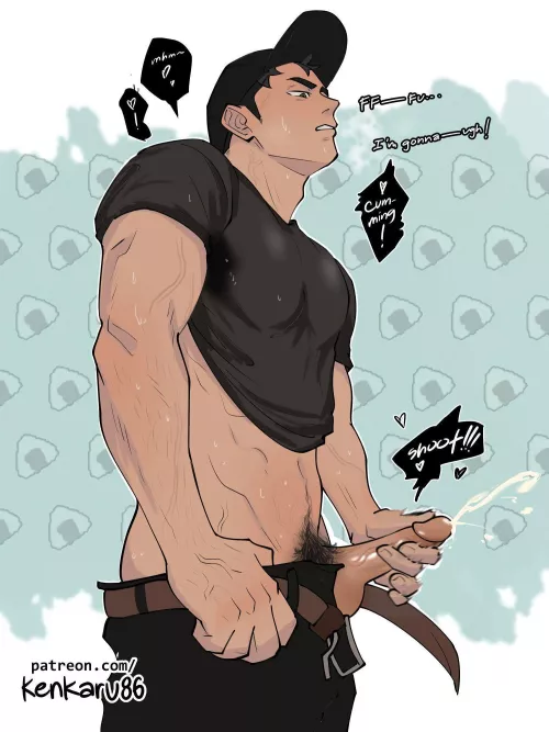 Osamu all sweaty and pent-up after working all day (By arkkun86)  by Xuebanta