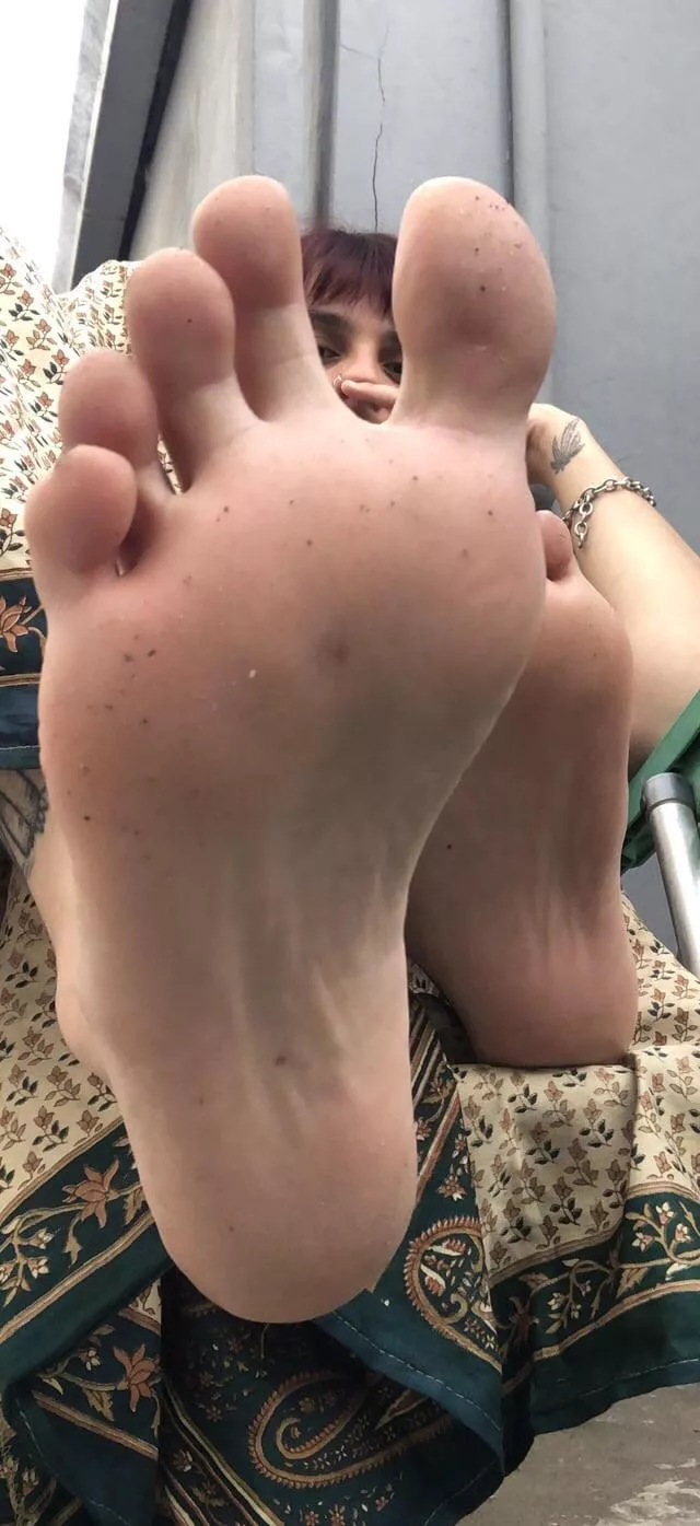 Today I walked a lot in my yard and my feet were like this, do you wash them with your tongue? posted by Moiri15