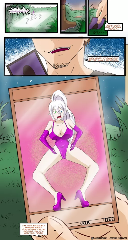 A card collector sets a trap for a dispersing adventuring group so he can turn them into cards one by one.
 by LoudContract2700