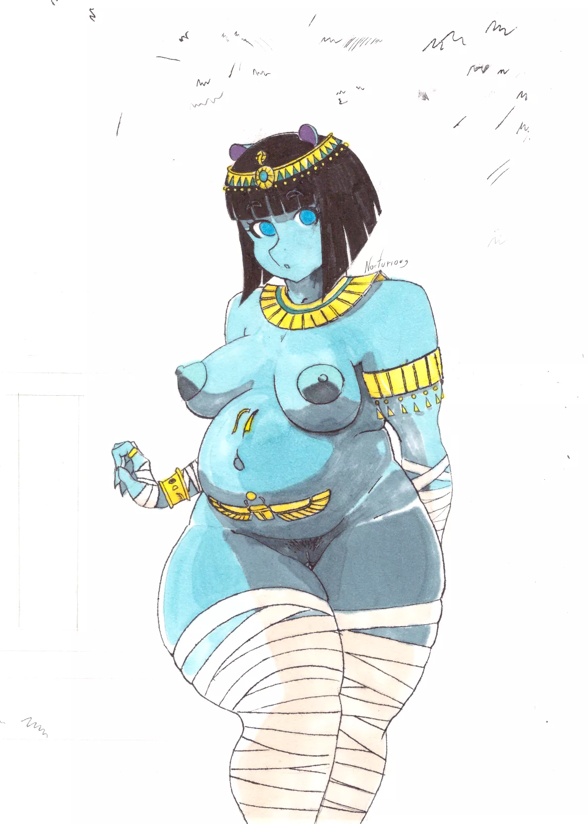 Chonky Egyptian Hippo Girl (by me) [F] posted by NocturiousArt
