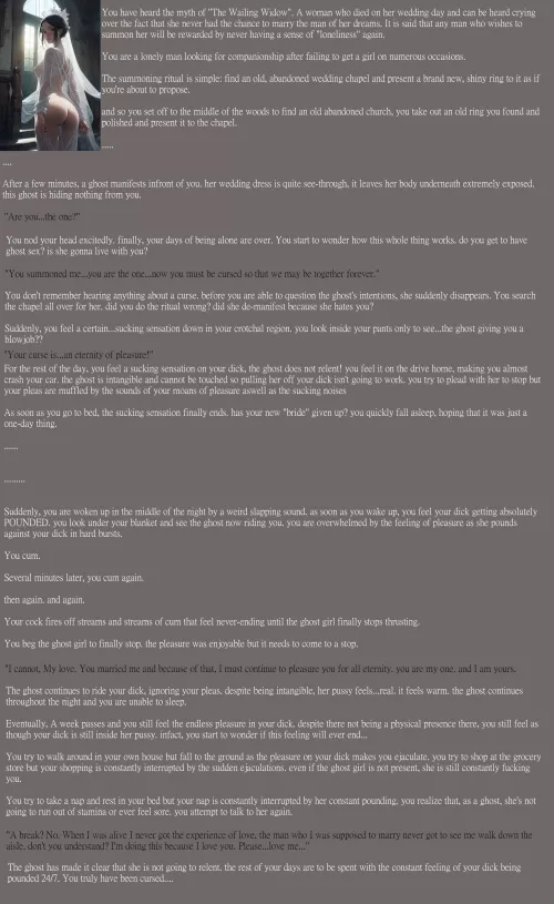 Cursed by the Ghost [Ghost] [Curse] [Male POV] [Hetero] [Marriage?] [Endless Pleasure] [Nonstop Sex] [AI Image: PixAI] by NSFWilliam69