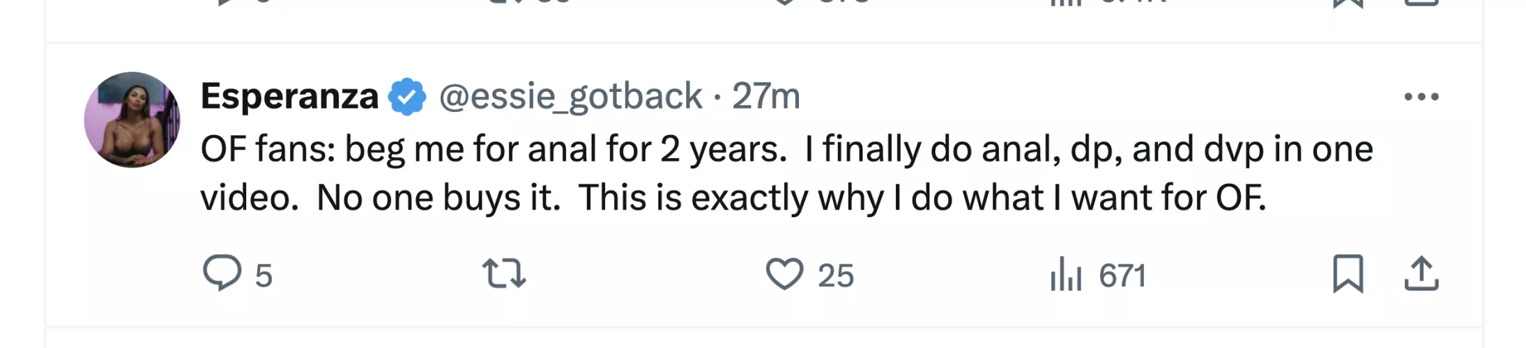 Essie Gotback on OF fans by DSCholly