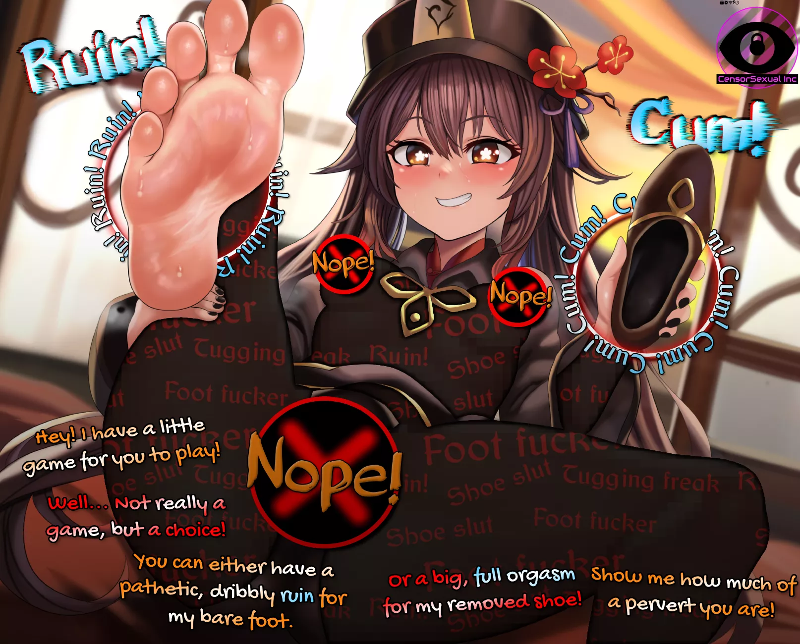 Let's start spooky week with Hu Tao's feet! [Rkrk12]  posted by Animeat------CensorB