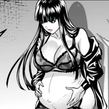 LF Mono Source: 1girl, long hair, dark hair, black hair, close up, leather jacket, large breasts, covered breasts, pregnant, Hands on stomach, worried expression, leaning on wall,  posted by someontheyfear
